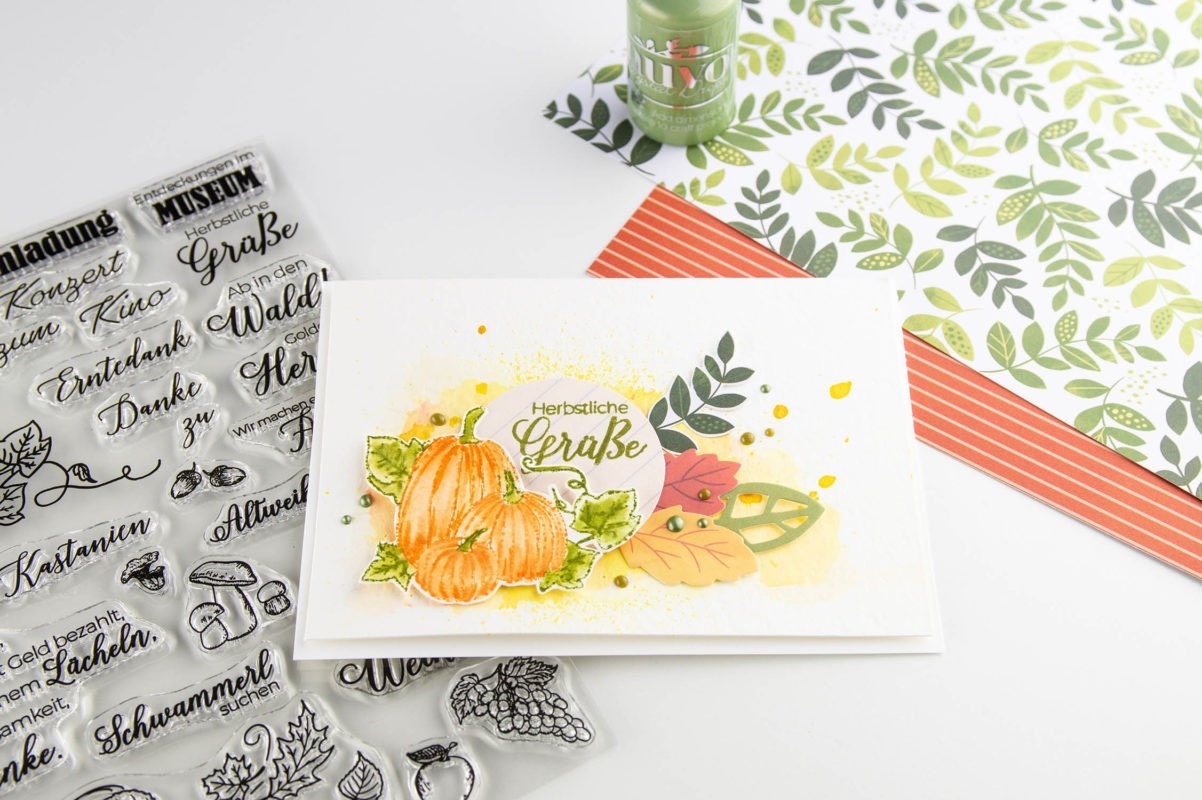 Herbstliche Aquarellkarte. | Unsere kleine Bastelstube- DIY Bastelideen für Feste & Anlässe Herbstliche Aquarellkarte. | Unsere kleine Bastelstube - DIY Bastelideen für Feste & Anlässe