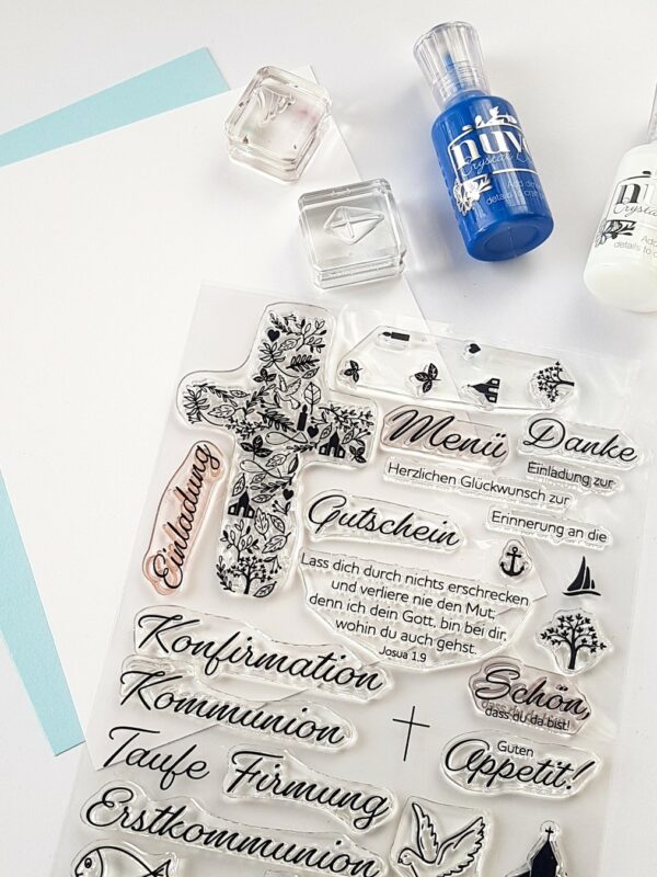 DIY - Designpapier selber machen | Unsere kleine Bastelstube- DIY Bastelideen für Feste & Anlässe stempelset-kommunion-konfirmation-firmung-taufe