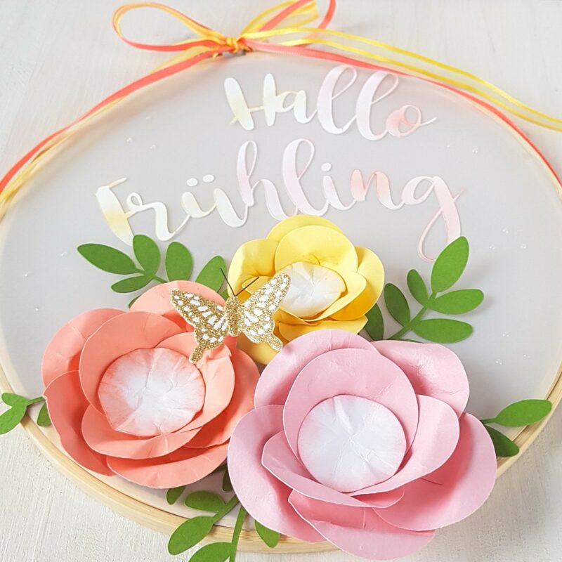 Blumige Stickrahmen - DIY Idee Frühling|Ostern | Unsere kleine Bastelstube- DIY Bastelideen für Feste & Anlässe frühlingskranz diy