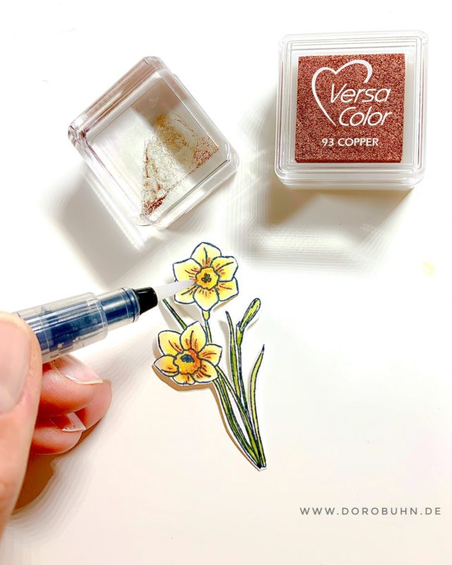 Tischdeko und Goodies für Ostern - DIY | Unsere kleine Bastelstube- DIY Bastelideen für Feste & Anlässe ostern narzissen watercolor stempel