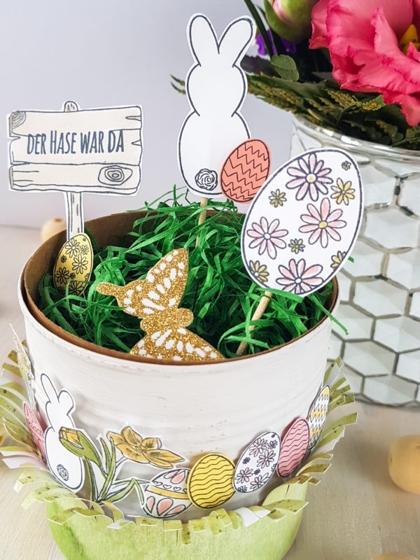 3 Ideen für ein Osternest zum Selbermachen | Unsere kleine Bastelstube- DIY Bastelideen für Feste & Anlässe ostergras füllen-osternest selber machen