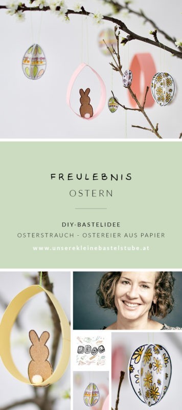 Ostertstrauch - Ostereier aus Papier | Unsere kleine Bastelstube- DIY Bastelideen für Feste & Anlässe osterstrauch-ostereier aus papier