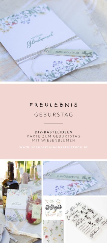 karte zum geburtstag selber machen mit wiesenblumen