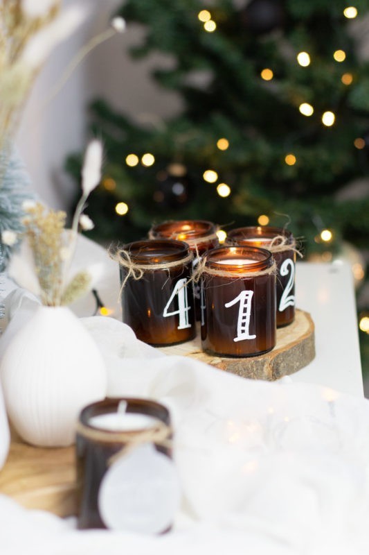 modernen Adventskranz selber machen - Weihnachten Natur Style DIY Set