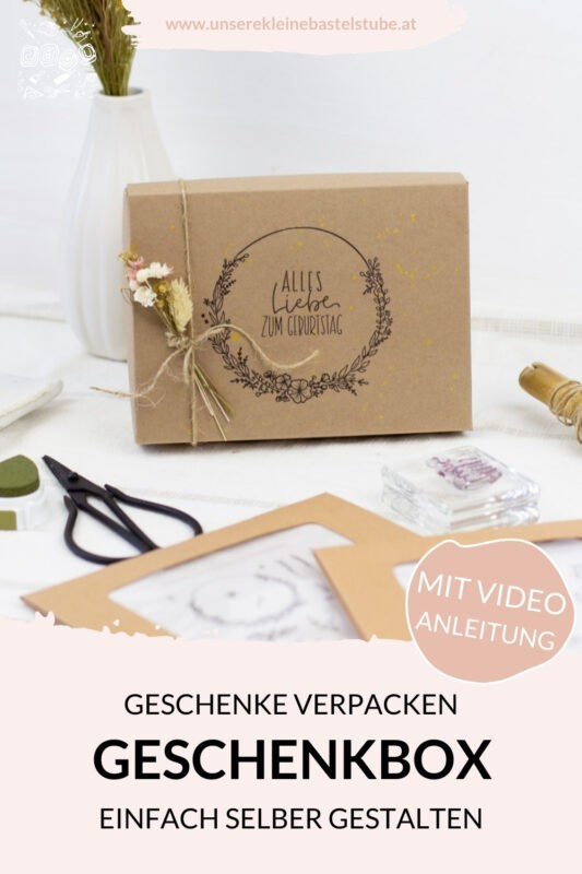 DIY Geschenk verpacken mit Stempel und Geschenkbox-UKBS