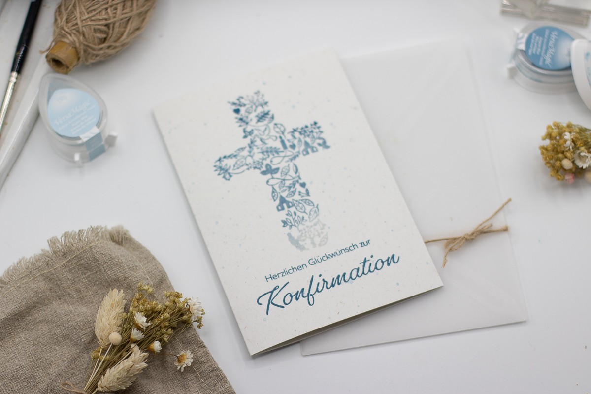 Einladung zur Kommunion - Taufe - Konfirmation - Firmung | Basteln für kirchliche Anlässe | Unsere kleine Bastelstube - DIY Bastelideen für Feste & Anlässe