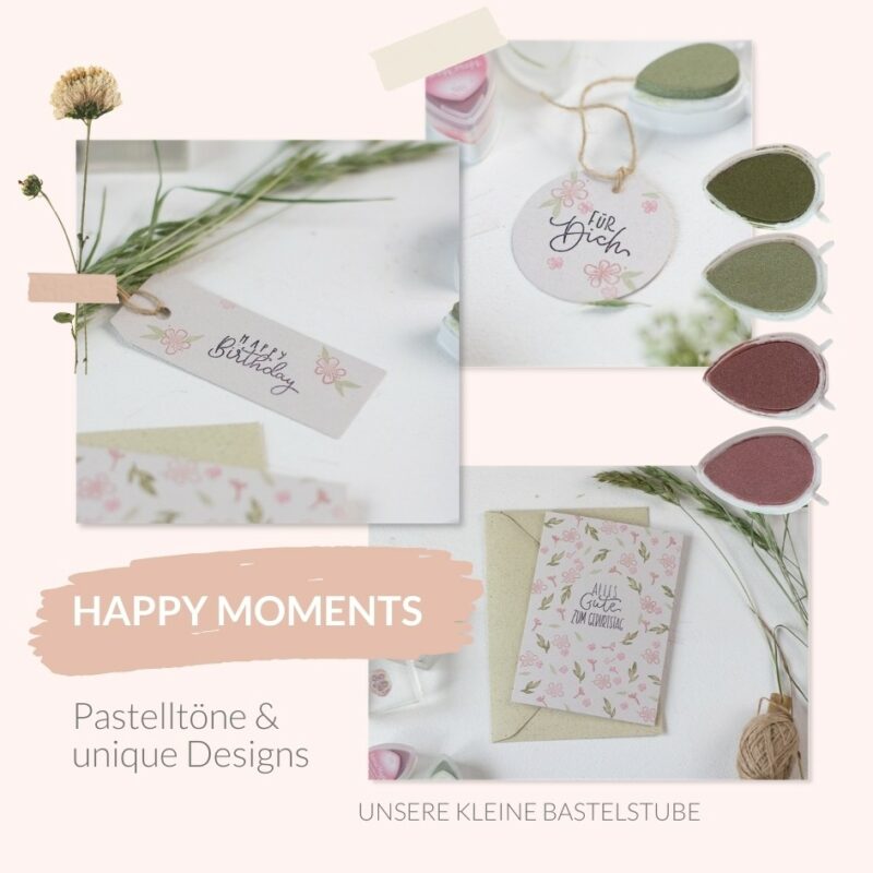 Glückwunschkarte selber machen | Geburtstag - mit Moodboard Happy Moments | Unsere kleine Bastelstube - DIY Bastelideen für Feste & Anlässe