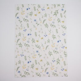 Designpapier Wiesenblumen blaue Blümchen A4 - 5 Stück