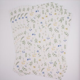 Designpapier Wiesenblumen blaue Blümchen A4 - 5 Stück