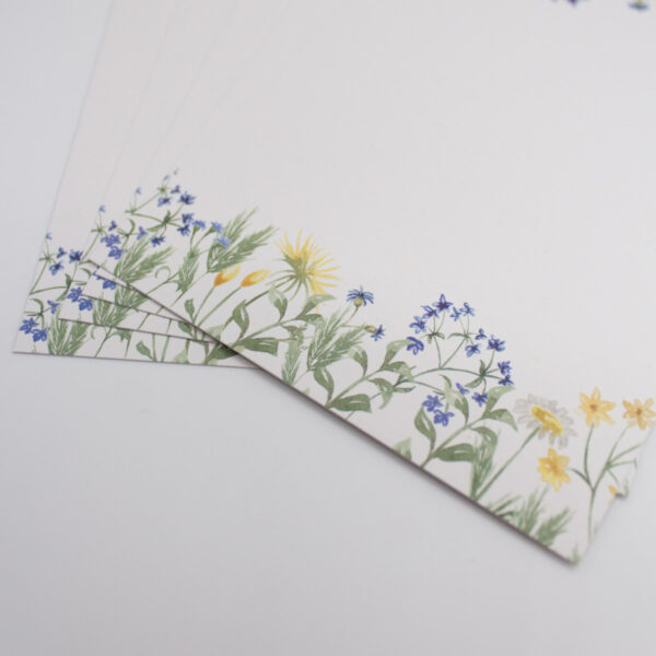 Postkarten Wiesenblumen in Blau 5 Stück