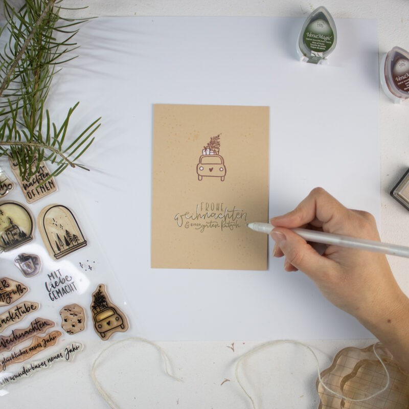 Weihnachtskarte mit Auto selber machen | Unsere kleine Bastelstube - DIY Bastelideen für Feste & Anlässe