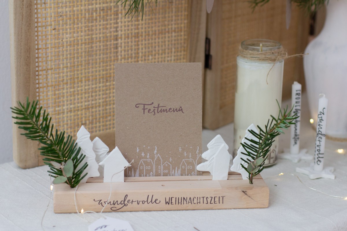 Weihnachtliche Tischdekoration im nordischen Stil einfach selber machen | Unsere kleine Bastelstube - DIY Bastelideen für Feste & Anlässe