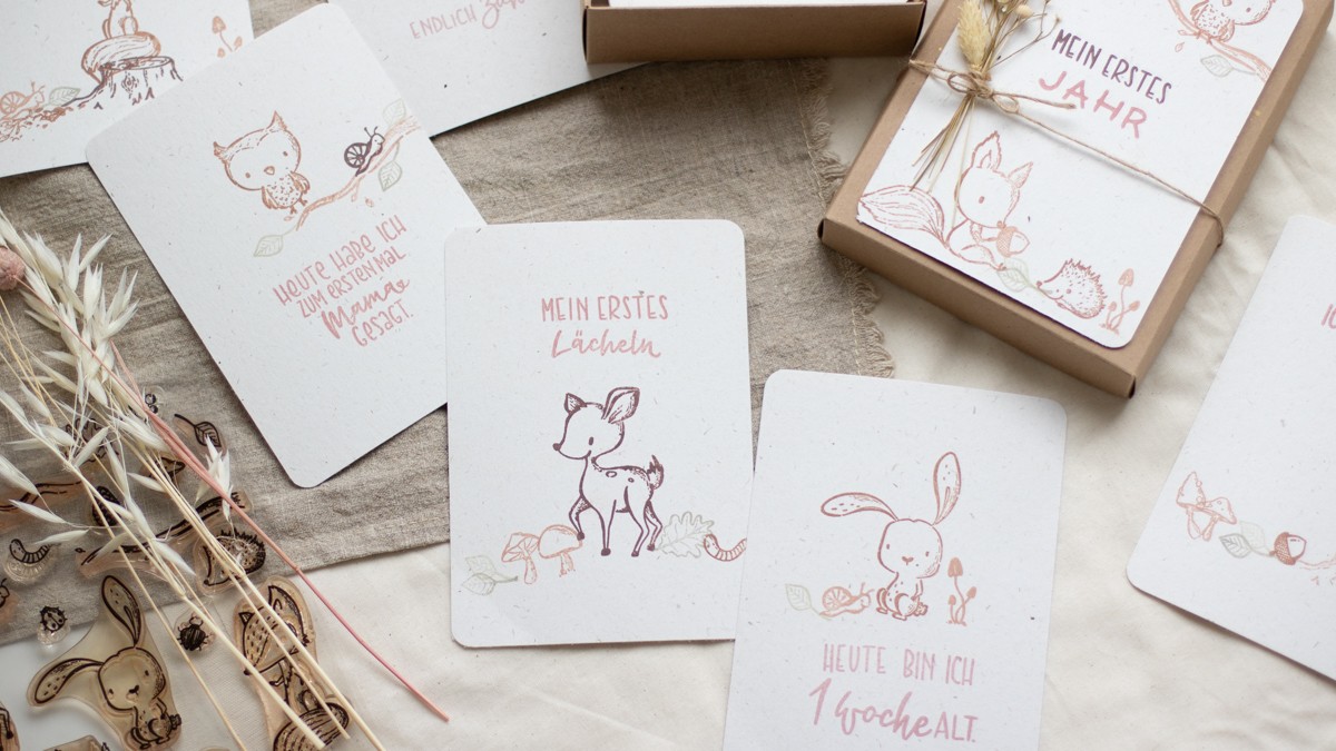 Meilensteinkarten mit Waldtieren | Unsere kleine Bastelstube- DIY Bastelideen für Feste & Anlässe Meilensteinkarten mit Waldtieren | Unsere kleine Bastelstube - DIY Bastelideen für Feste & Anlässe