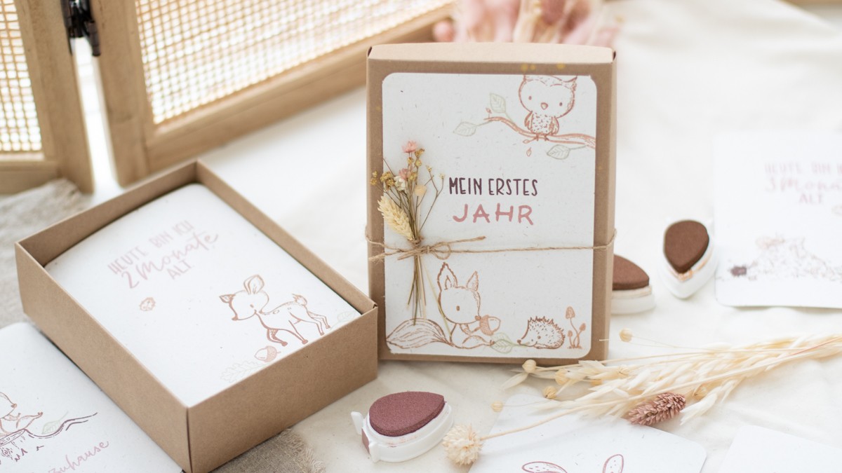 Meilensteinkarten mit Waldtieren | Unsere kleine Bastelstube - DIY Bastelideen für Feste & Anlässe