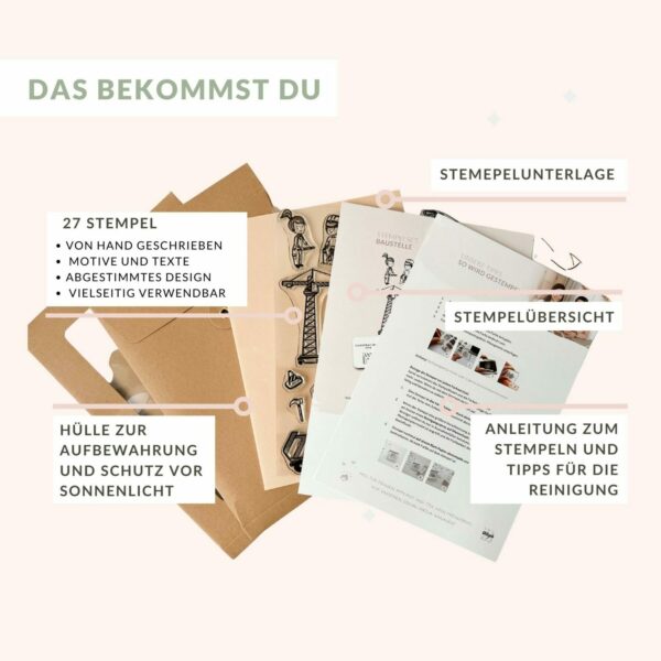 Stempelset Baustelle | Unsere kleine Bastelstube - DIY Bastelideen für Feste & Anlässe