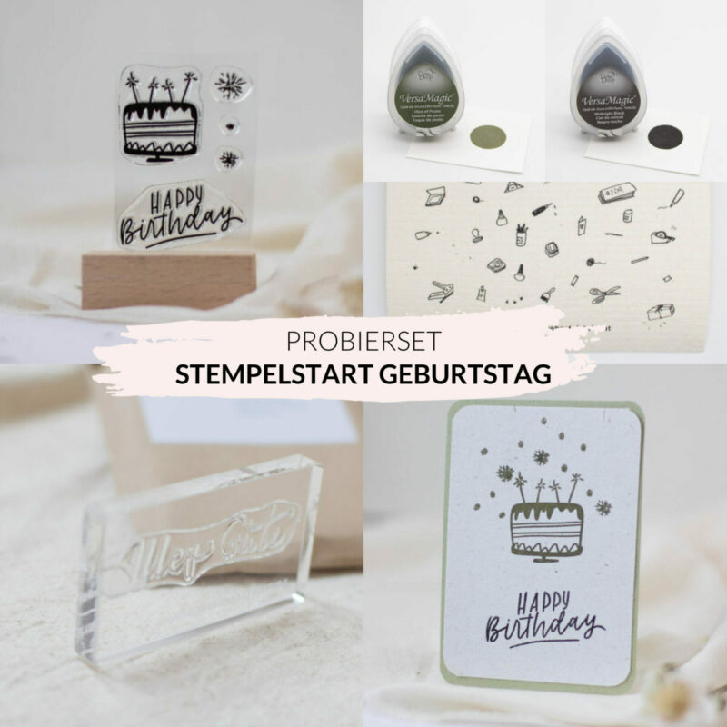 Probierset Stempelstart Geburtstag | Unsere kleine Bastelstube - DIY Bastelideen für Feste & Anlässe