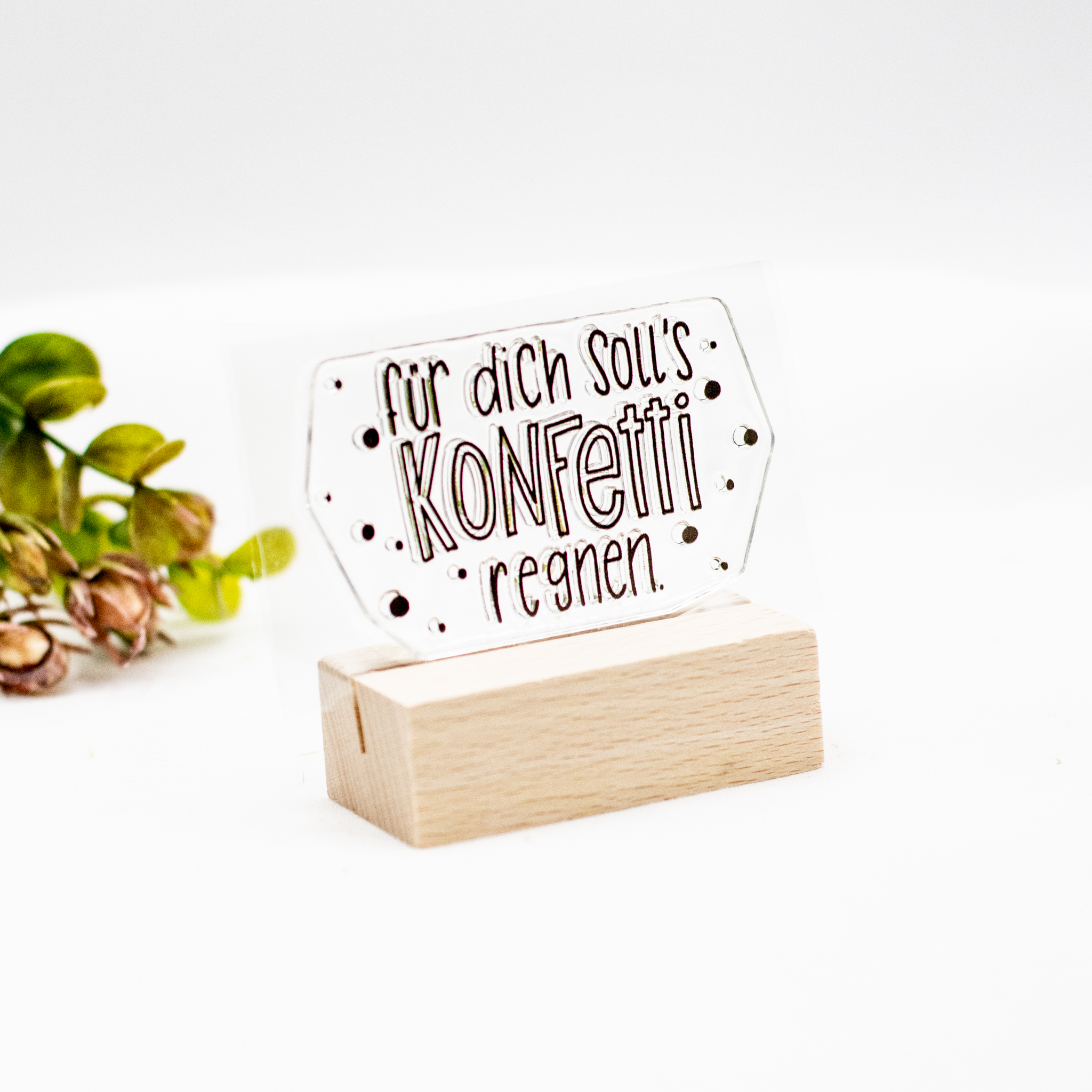 Stempel Für Dich soll's Konfetti regnen Stempel mit Spruch Für Dich soll's Konfetti regnen für kreative Karten und Geschenkideen