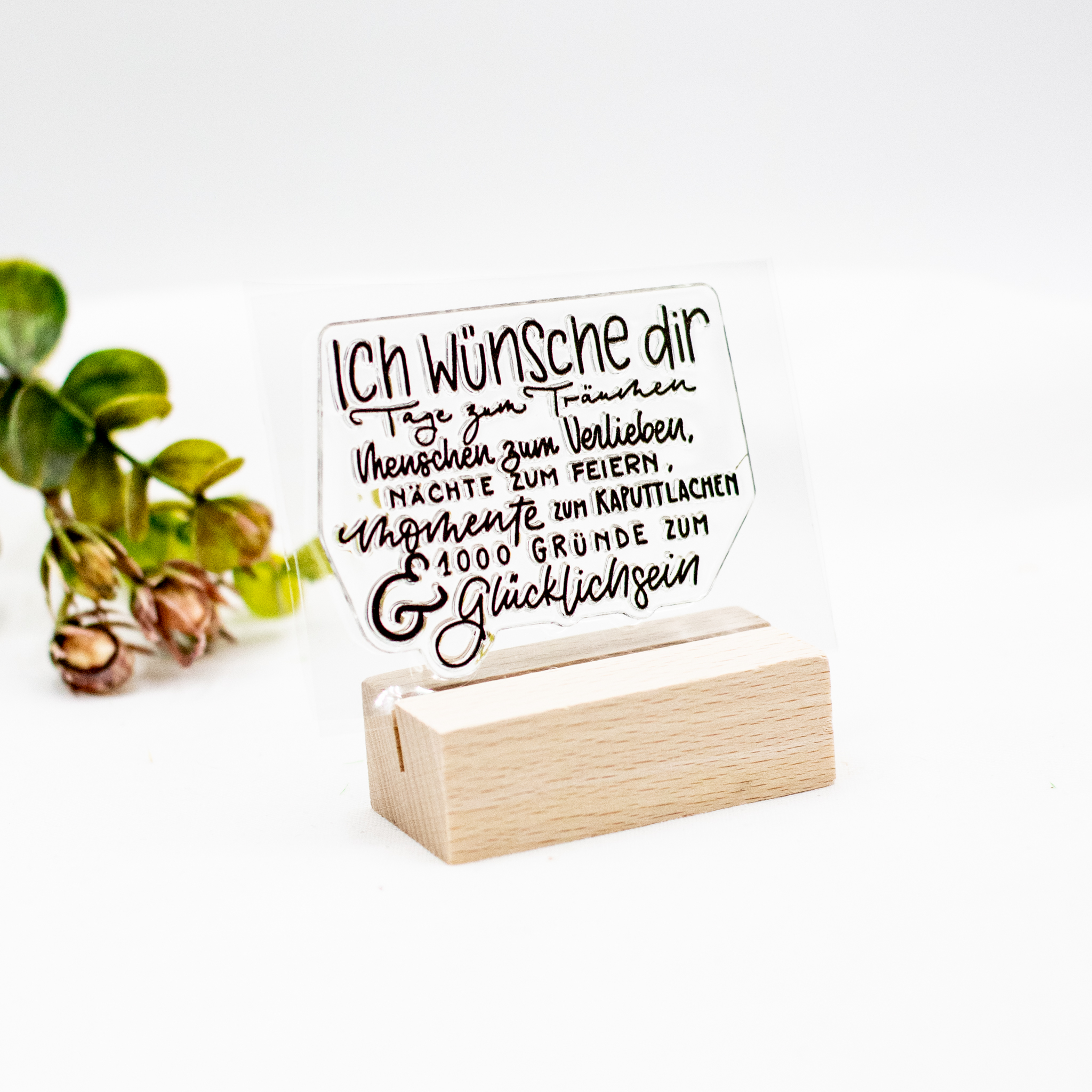 Stempel Ich wünsche Dir Tage zum Träumen Schriftstempel mit Wunschtext für Glück, Freude und besondere Momente