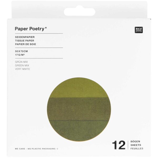 Seidenpapier grün Mix 12 Bögen| Paper Poetry | Unsere kleine Bastelstube - DIY Bastelideen für Feste & Anlässe