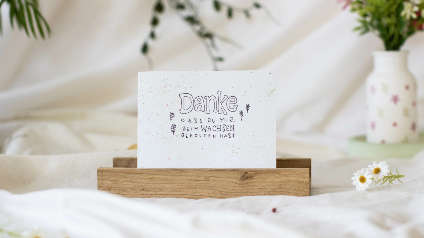 Stempel Danke, dass du mir beim Wachsen geholfen hast | Unsere kleine Bastelstube - DIY Bastelideen für Feste & Anlässe