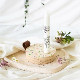 Bestempelte Kerze mit Stazon Stempelfarbe DIY Geschenk