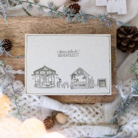 Weihnachtskarte mit nur einer Farbe | Unsere kleine Bastelstube - DIY Bastelideen für Feste & Anlässe