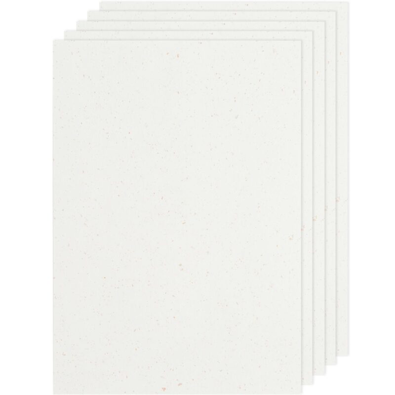 Paper Poetry Bastelpapier A4 Offwhite mit Roségold – 5 Bögen
