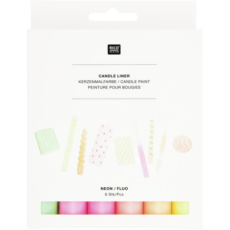 Candle Liner Set Neon – 6 Farben zum Gestalten von Kerzen