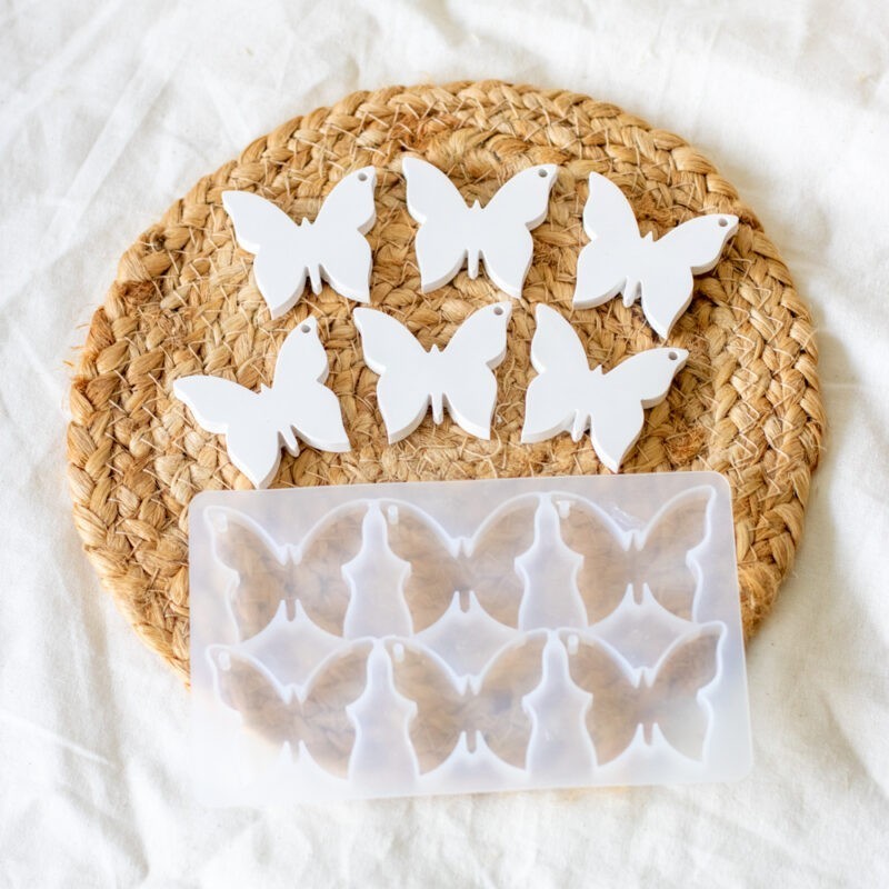 Silikonform mit 6 Schmetterling-Anhängern – DIY-Gießform von Hobby Fun