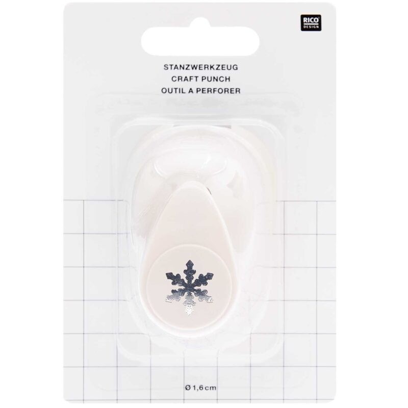 Handstanze Schneeflocke von Rico Design – Motivstanzer 1,6cm für Papier