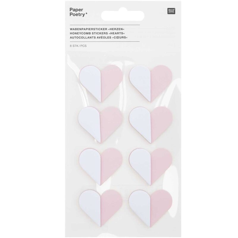 Herzförmige Wabensticker in Rose