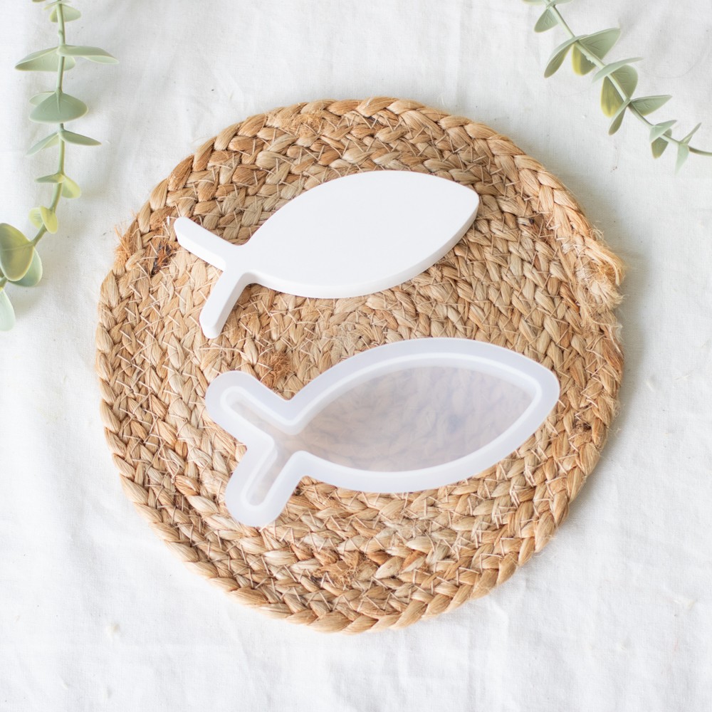 Gießform Fisch aus Silikon Silikonform Fisch für DIY-Deko zu Taufe und Kommunion