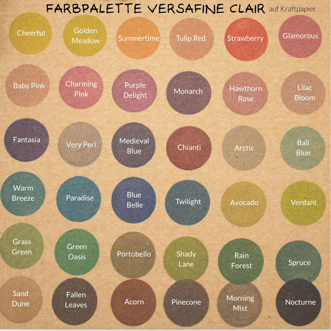 Farbpalette-Versafine-Clair (3) Alle VersaFine Stempelfarben auf einen Blick.