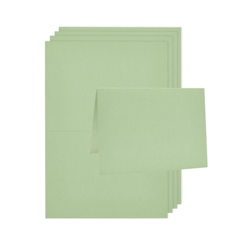 Paper Poetry Luxury Karten A6 Lindgrün – 5 Stück Klappkarten