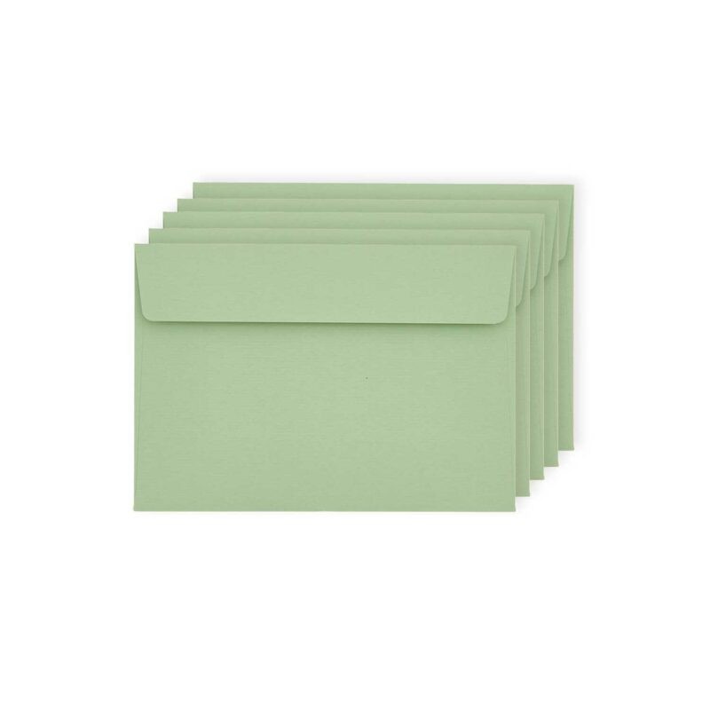 Paper Poetry Luxury Umschläge C6 Lindgrün – 5 Stück aus edlem Papier