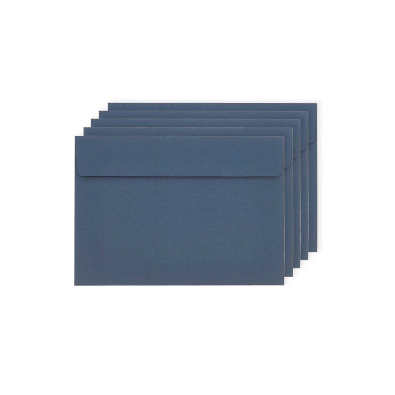 Paper Poetry Luxury Umschläge C6 Marineblau – 5 Stück elegante Briefumschläge