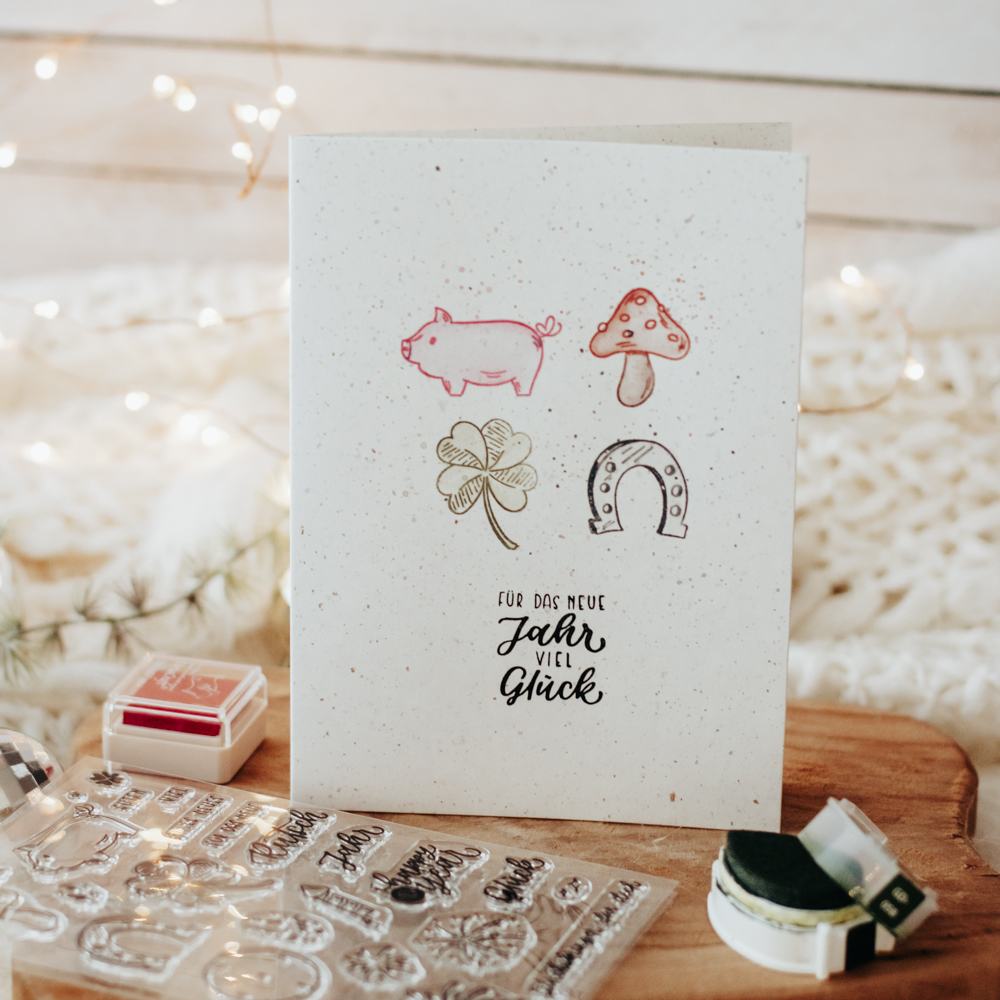 Stempelset Silvesterkarten-Glückwunschkarten blank