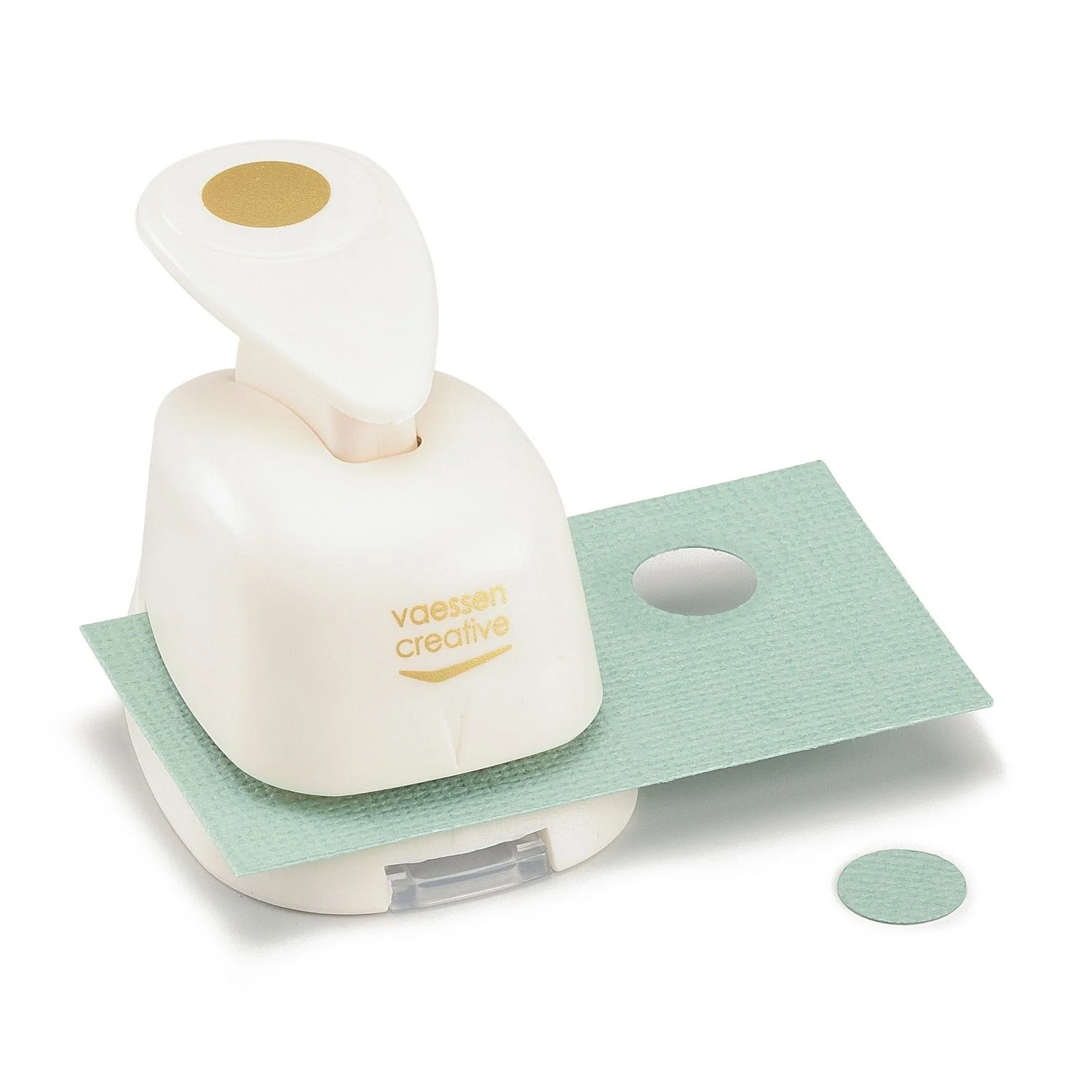 Anwendung Motivstanzer Kreis von Vaessen Creative Anwendung des Vaessen Creative Motivstanzer Kreis auf Bastelpapier