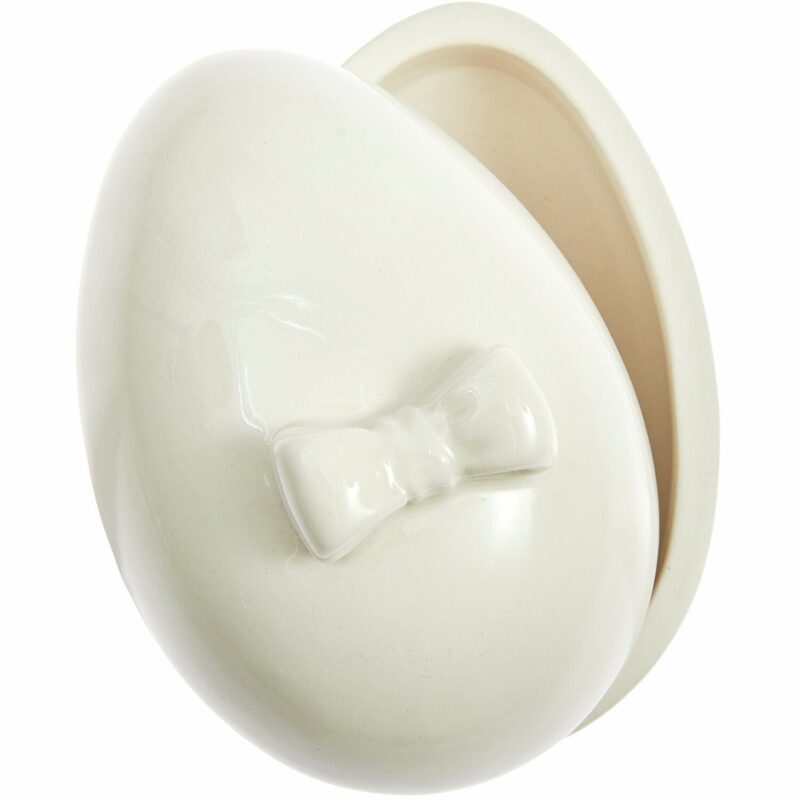 Keramikdose Ei mit Schleife – dekoratives Ei für Aufbewahrung oder Osterdeko