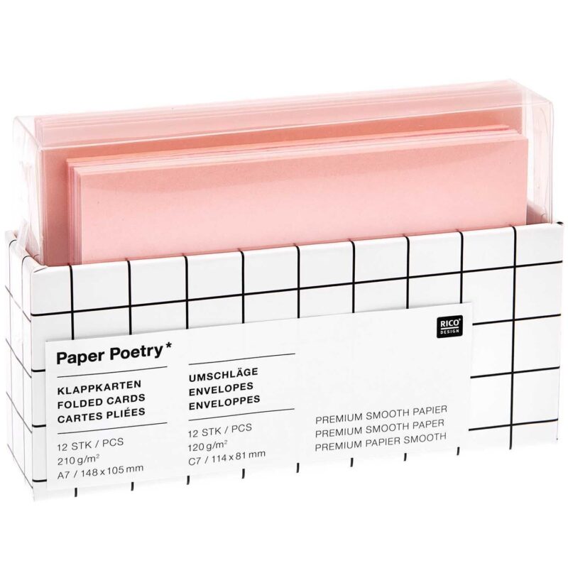 Neu | Unsere kleine Bastelstube- DIY Bastelideen für Feste & Anlässe Paper Poetry Kartenset Sakura Mix C7/A7 mit Klappkarten und Umschlägen