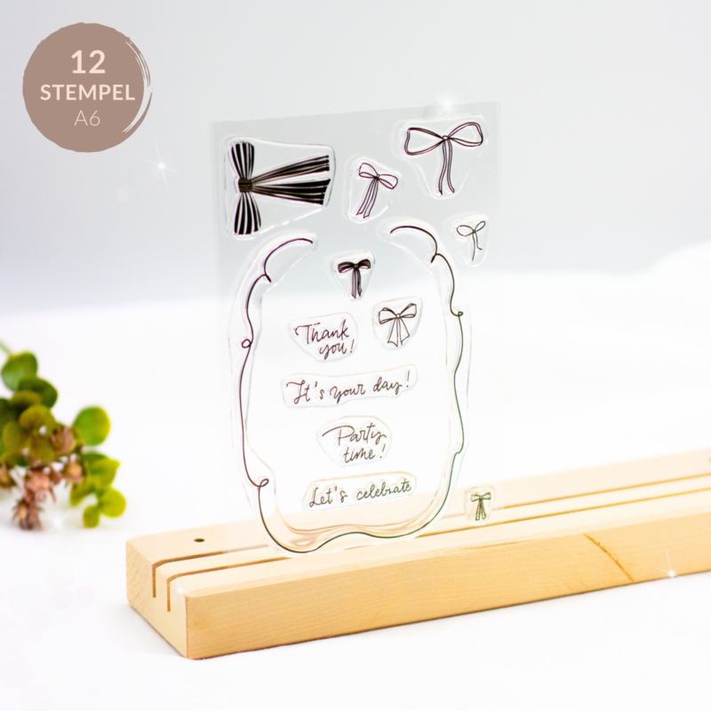 Stempelset Schleifen A6 mit 12 transparenten Stempeln