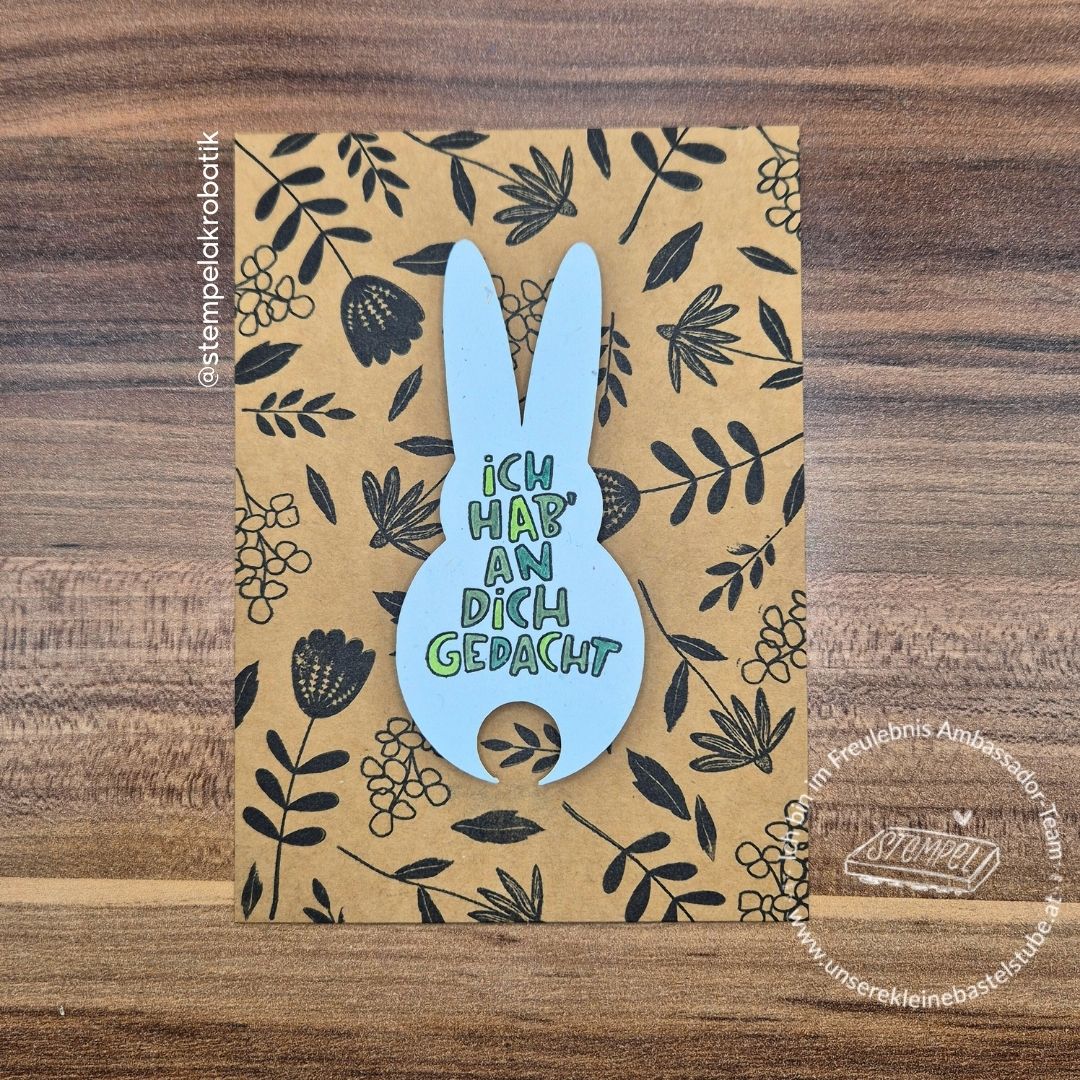 Stempelakrobatik_Hase mit Blumenallover blank