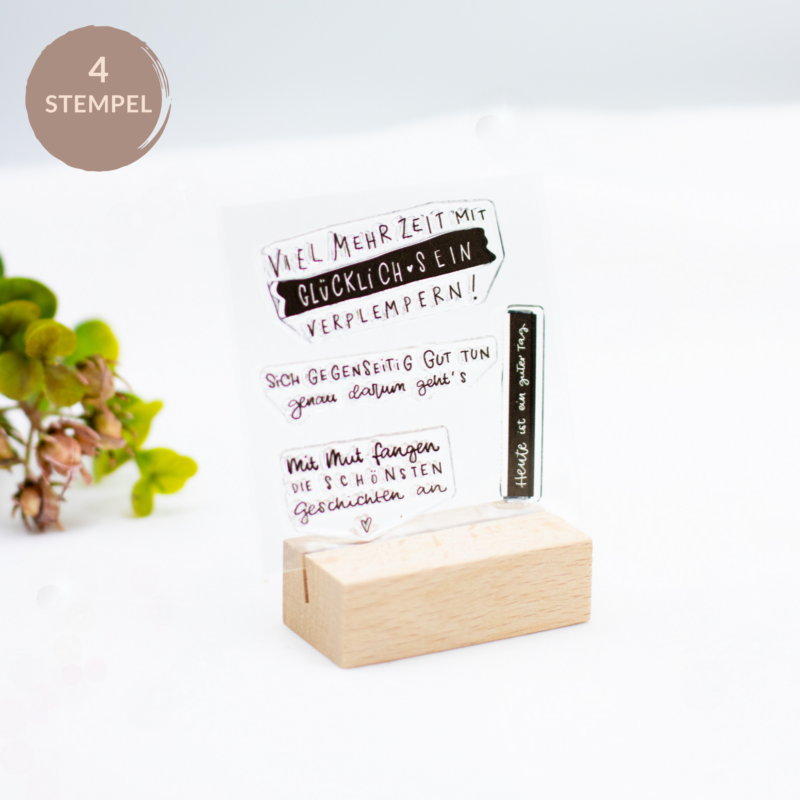 Stempelset Glücklich sein. - Unsere kleine Bastelstube