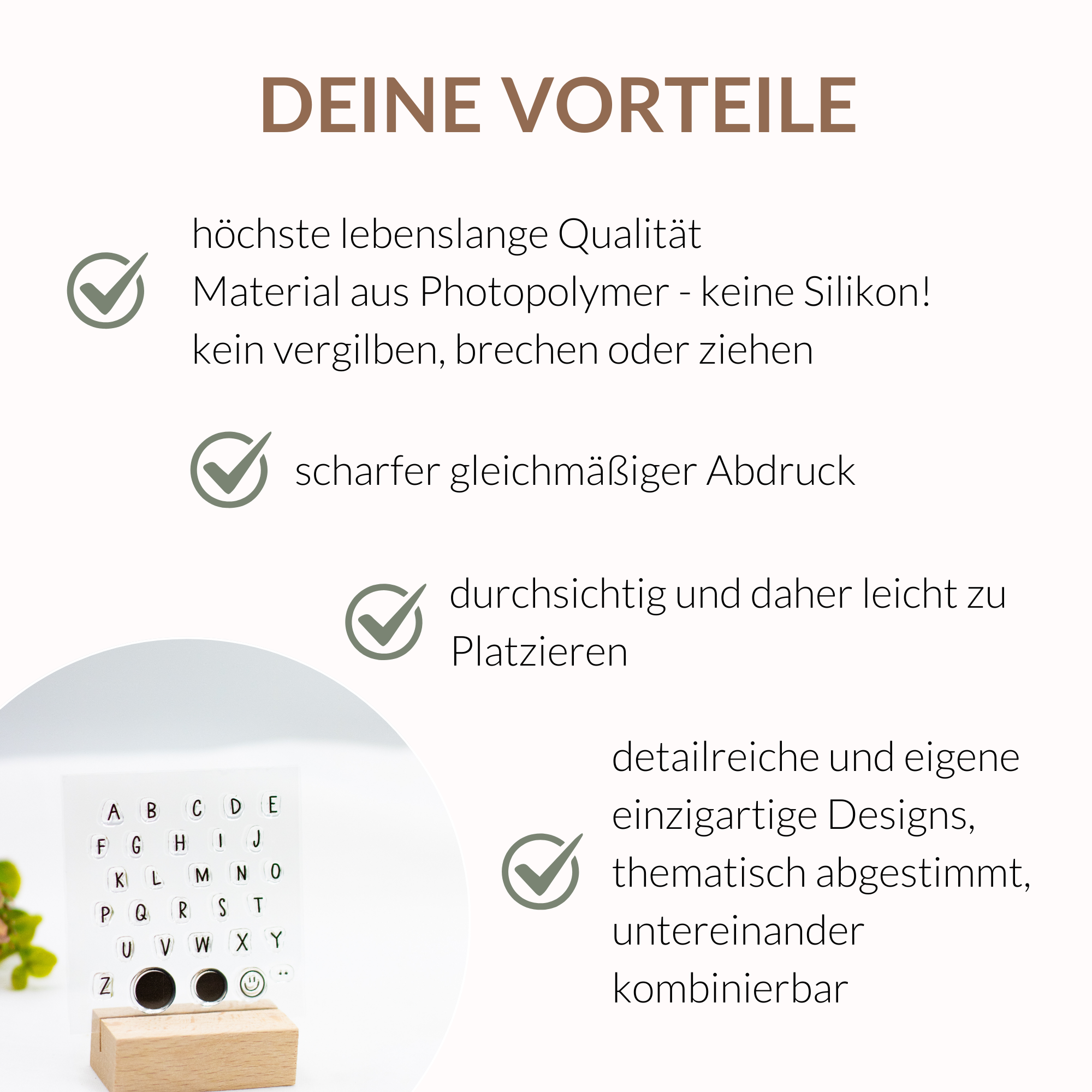 Stempelset Mini Alphabet - Unsere kleine Bastelstube - Vorteile Stempelset Mini Alphabet - Unsere kleine Bastelstube - Vorteile