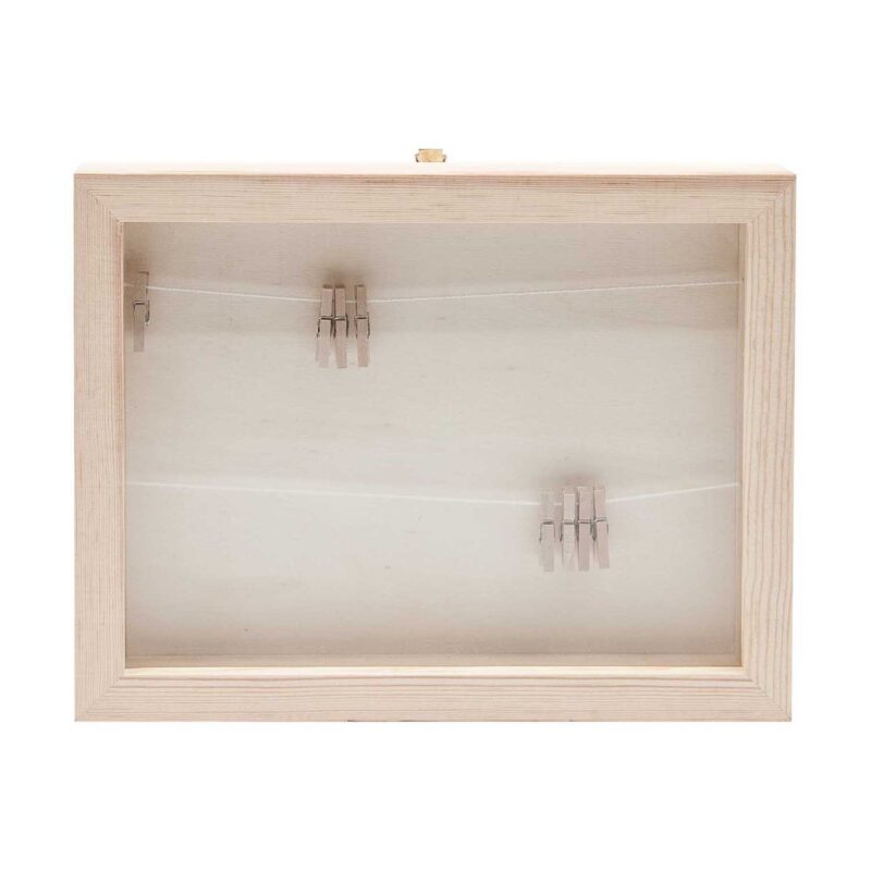 Holz Bilderrahmen mit Fotoleine 22x17 cm