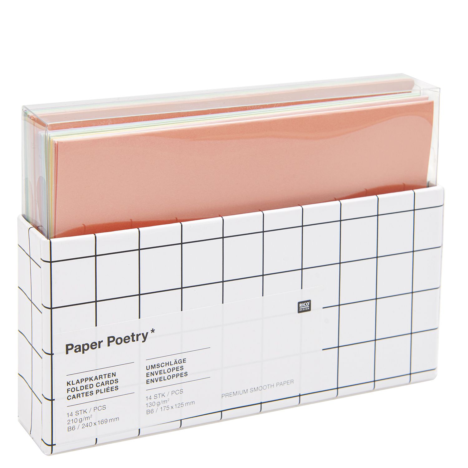 Paper Poetry Kartenset B6 Pastell Paper Poetry Kartenset B6 Rainbow Pastell 28-teilig
