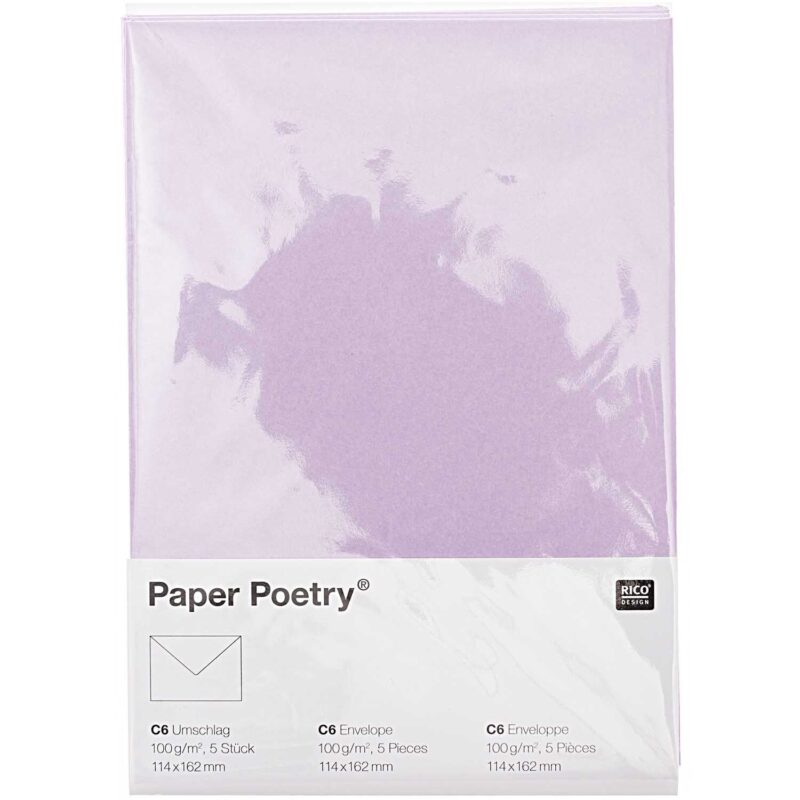 Paper Poetry Kuvert C6 Essentials 5 Stück - Flieder