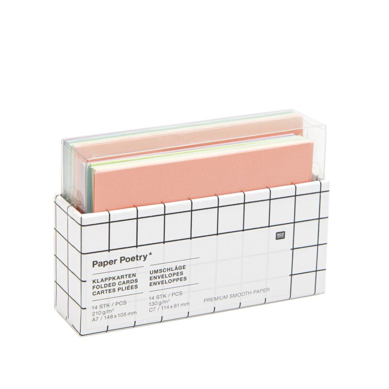 Paper Poetry Kartenset Rainbow pastel C7/A7 28-teilig