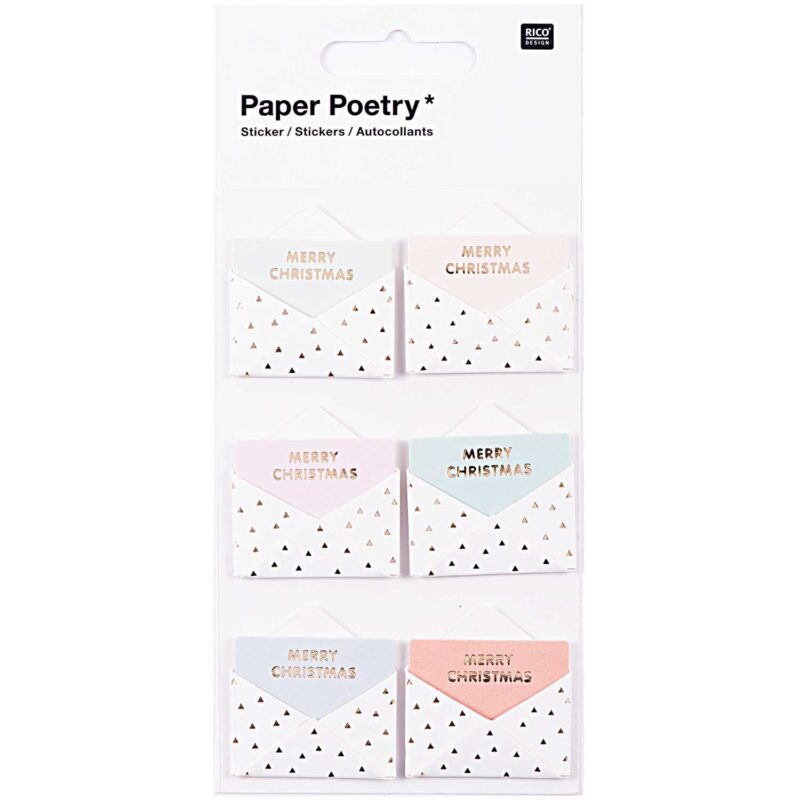 Neu | Unsere kleine Bastelstube- DIY Bastelideen für Feste & Anlässe Paper Poetry 3D Sticker Umschläge Pastell mit Hot Foil Gold – 1 Bogen