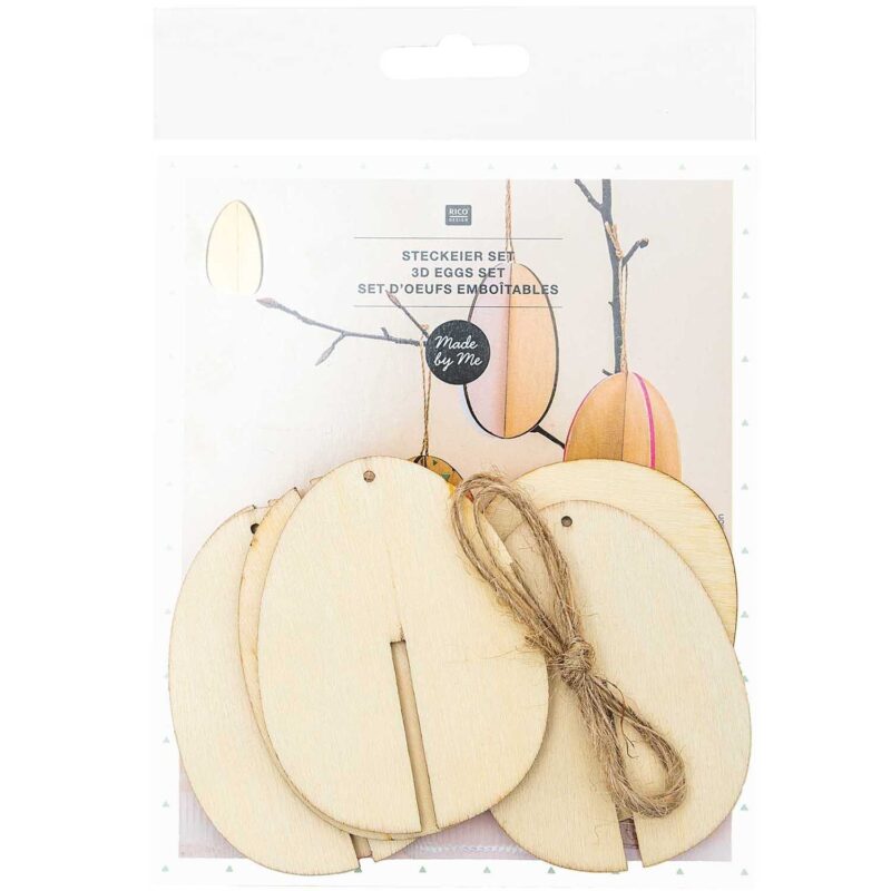 Neu | Unsere kleine Bastelstube- DIY Bastelideen für Feste & Anlässe Steckeier Holz 5x7 cm 3 Stück